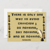 Vermeidung von Kritik Postkarte (Vorne/Hinten)