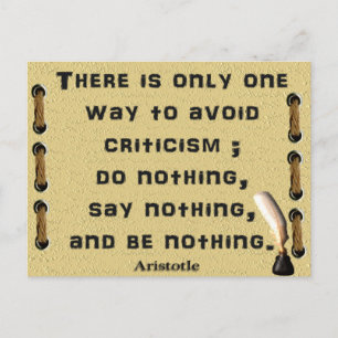 Vermeidung von Kritik Postkarte