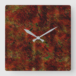 Vermelho forte esfolado sobre o cinza áspero quadratische wanduhr