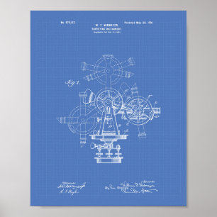 Vermessungsinstrument 1901 Patentkunst Blaupause Poster