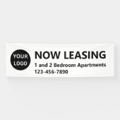 Vermietung von Apartments mit einem schwarzen und Banner (Horizontal)