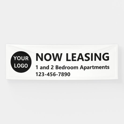 Vermietung von Apartments mit einem schwarzen und Banner (Horizontal)