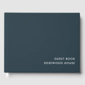 Vermietung von Ferien | Minimalistisch Simple Navy Gästebuch (Vorderseite)