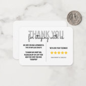 Vermietung von Ferienhäusern Vielen Dank, dass Sie Mitteilungskarte (Vorderseite/Rückseite Beispiel)