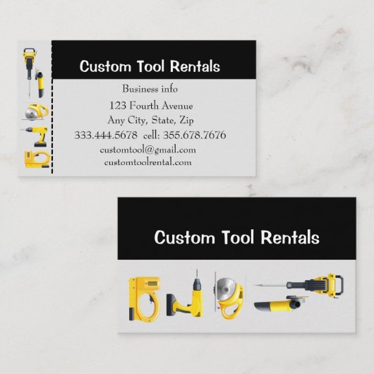 Vermietung von Werkzeugmaschinen Visitenkarte (Vorne/Hinten)