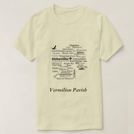 Vermilion Gemeinde-Louisianastadt-u. -platz-Shirt T-Shirt (Design vorne)