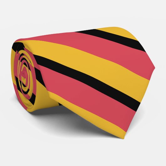 Vermilion Gold und Schwarz - Diagonal gestreifte K Krawatte (Gerollt)