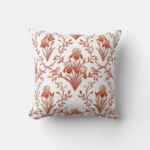 Vermilion-Iris-Blumen-Wurfkissen Kissen