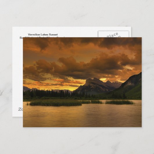 Vermilion Lakes Sunset Postkarte (Vorne/Hinten)