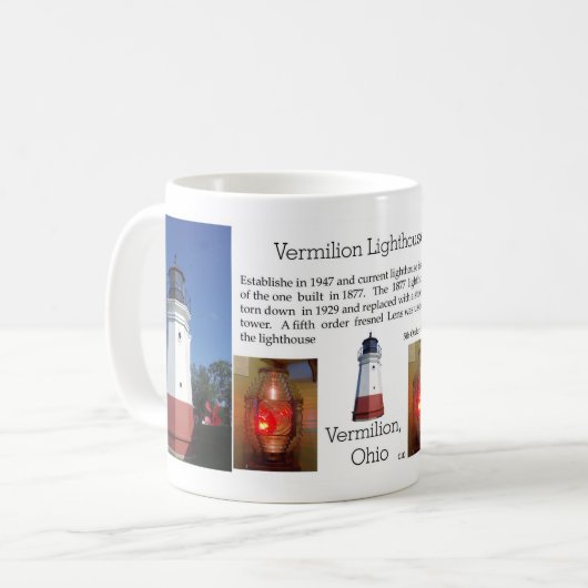 Vermilion Leuchtturm-Tasse Kaffeetasse (Vorderseite Links)