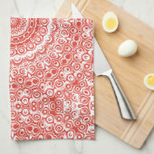 Vermilion Mandala Pattern Geschirrtuch (Viertel Falte)