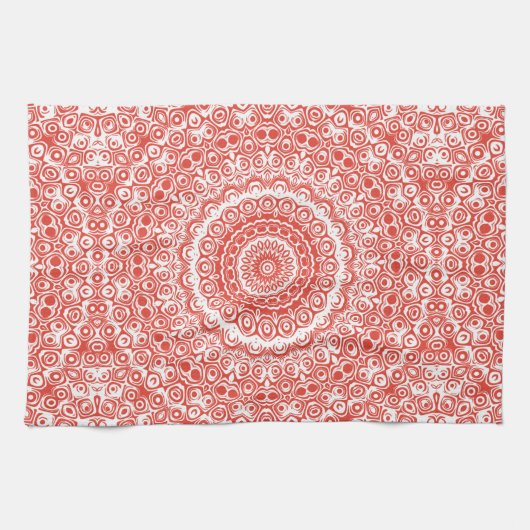 Vermilion Mandala Pattern Geschirrtuch (Horizontal)