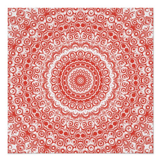 Vermilion Mandala Pattern Poster (Vorderseite)