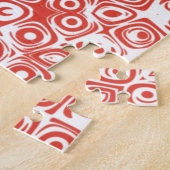 Vermilion Mandala Red Kaleidoscope Design Puzzle (Seite)