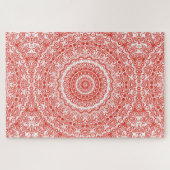 Vermilion Mandala Red Kaleidoscope Design Puzzle (Horizontal)