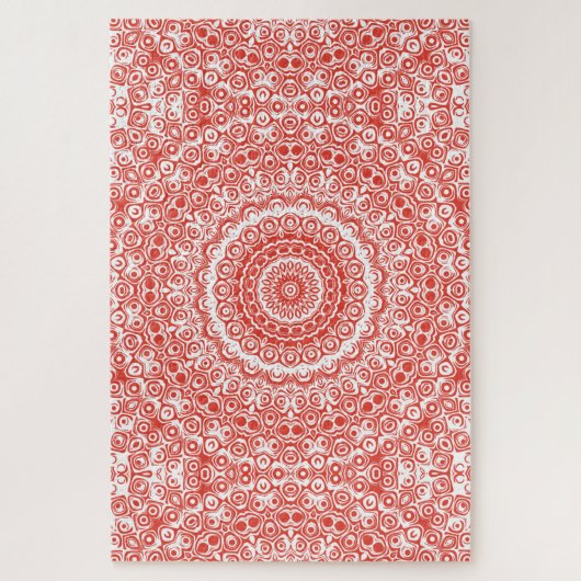 Vermilion Mandala Red Kaleidoscope Design Puzzle (Vertikal)