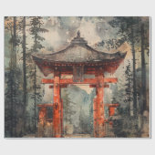 Vermilion Mountain Gate Tuschwaschung Geschenkpapier (Flach)