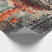 Vermilion Mountain Gate Tuschwaschung Geschenkpapier (Ecke)