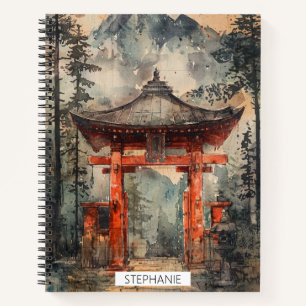 Vermilion Mountain Gate Tuschwaschung Notizblock