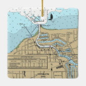 Vermilion Ohio Nautical Chart Keramikornament (Rückseite)