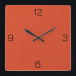 Vermilion Orange D74826 Farbe Ihre Namensoption hi Quadratische Wanduhr<br><div class="desc">Fügen Sie einen Namen, Initialen oder Text hinzu, oder behielt Sie die Farbe alleine. Farbkoordinaten mit anderen Elementen des Ladens basierend auf dem Namen und dem HEX-Code (sechsstellige Hex-Triole). Verwenden Sie diesen Code, um andere Elemente zu mischen, zu ergänzen und anzupassen, um diese zu ergänzen oder um anderen Auflistungen hinzuzufügen....</div>