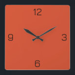 Vermilion Orange D74826 Farbe Ihre Namensoption hi Quadratische Wanduhr<br><div class="desc">Fügen Sie einen Namen, Initialen oder Text hinzu, oder behielt Sie die Farbe alleine. Farbkoordinaten mit anderen Elementen des Ladens basierend auf dem Namen und dem HEX-Code (sechsstellige Hex-Triole). Verwenden Sie diesen Code, um andere Elemente zu mischen, zu ergänzen und anzupassen, um diese zu ergänzen oder um anderen Auflistungen hinzuzufügen....</div>