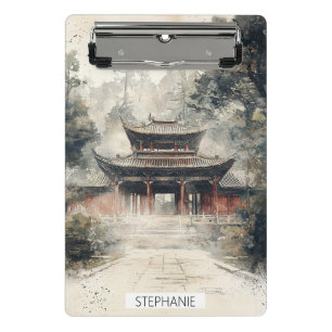 Vermilion Tempel-Tor Wasserfarbe-Tinte (1) Mini Klemmbrett