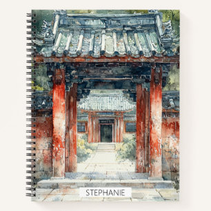 Vermilion Tempel-Tor Watercolor-Tinte (2) Notizblock