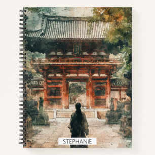 Vermilion Tempel-Tor Watercolor-Tinte (4) Notizblock