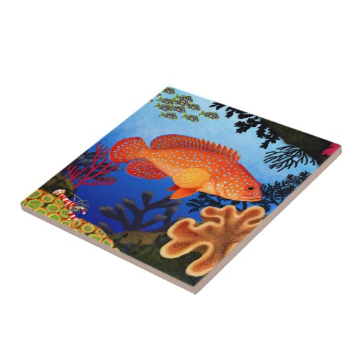 Vermilion Wolfsbarsch Miniatus Barsch-Fliese Fliese (Seite)