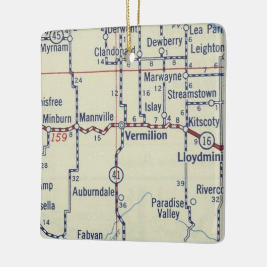 Vermillion AB Vintag Map Keramikornament (Links)