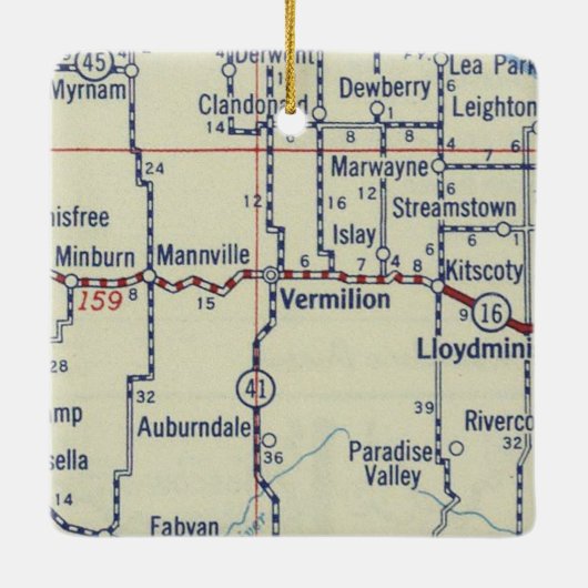 Vermillion AB Vintag Map Keramikornament (Rückseite)