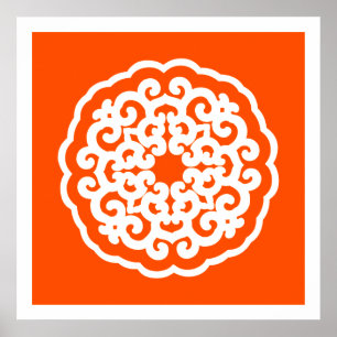 Vermillion Asian Moods Mandalla Poster