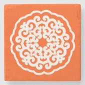 Vermillion Asian Moods Mandalla Steinuntersetzer (Vorderseite)