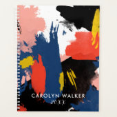 Vermillion Black & Navy - Abstrakte Wasserfarbe Planer (Vorderseite)