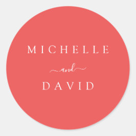Vermillion Braut und Groom Wedding Runder Aufkleber