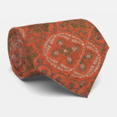 Vermillion Brown Medallion Renaissance Krawatte (Gerollt)