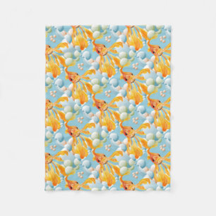 Vermillion Goldfish in Pastelblase Wasser Fleecedecke
