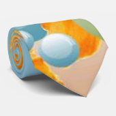 Vermillion Goldfish in Pastelblase Wasser Krawatte (Gerollt)