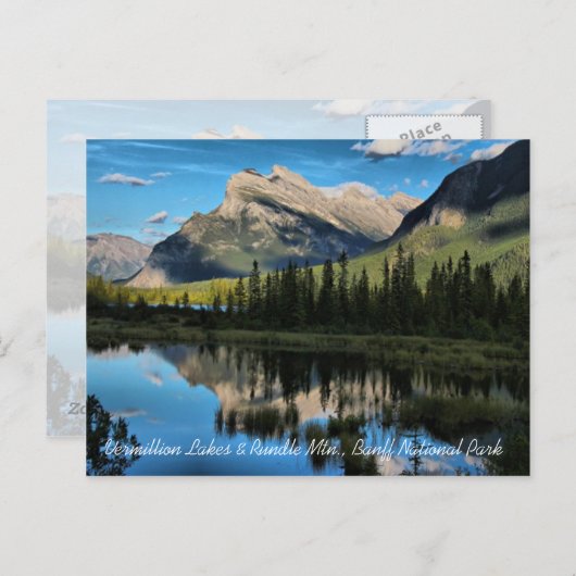 Vermillion Lake & Mt. Rundle Postcard Postkarte (Vorne/Hinten)