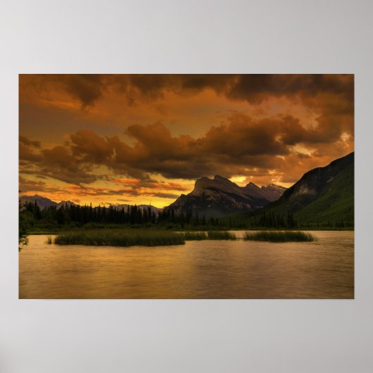 Vermillion Lakes Sunset Poster (Vorne)