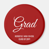 Vermillion Red Modern Graduation Party Memory Magnet (Vorne)