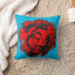Vermillion Rose Abstrakt Throw Kissen
