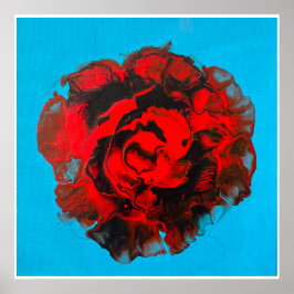Vermillion Rose Abstrakte Leinwand Kunst - Bold Re Poster