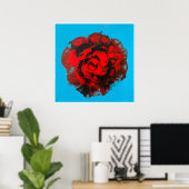 Vermillion Rose Abstrakte Leinwand Kunst - Bold Re Poster (Heimbüro)