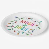 Vermischen Sie und Jingle Weihnachtslichter Pappteller (Schrägansicht)