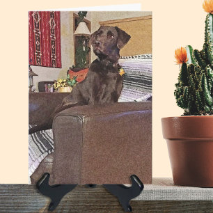 Vermisse dich Chocolate Labrador Retriever auf Stu Karte