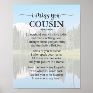 Vermisse Dich Cousin Gedicht Poster