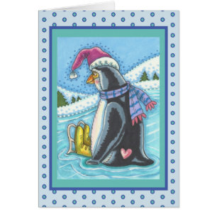 Vermisse dich einsamer Pinguin Feiertags-Grußkarte