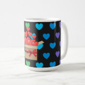 Vermisse dich, farbenfrohes Herzdesign Kaffeetasse (VorderseiteRechts)